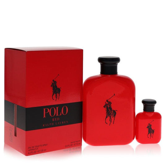 Polo Red by Ralph Lauren Gift Set - 4.2 oz Eau De Toilette Spray + 0.5 oz Mini EDT