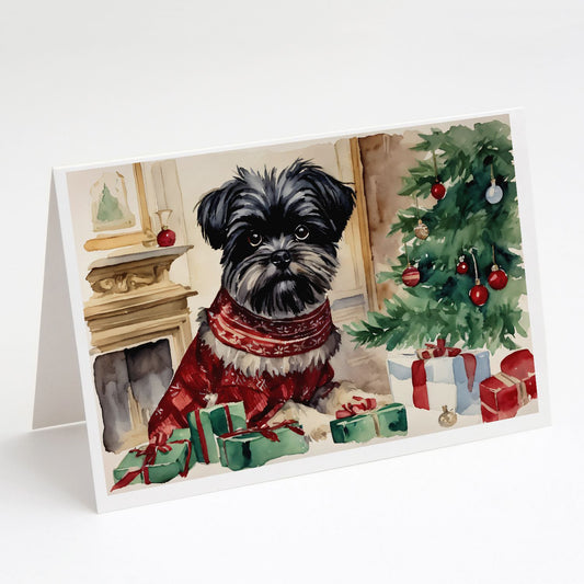 Affenpinscher Christmas Greeting Cards Pack of 8 Blank Cards with Envelopes Whimsical A7 Size 5x7 Blank Note Cards