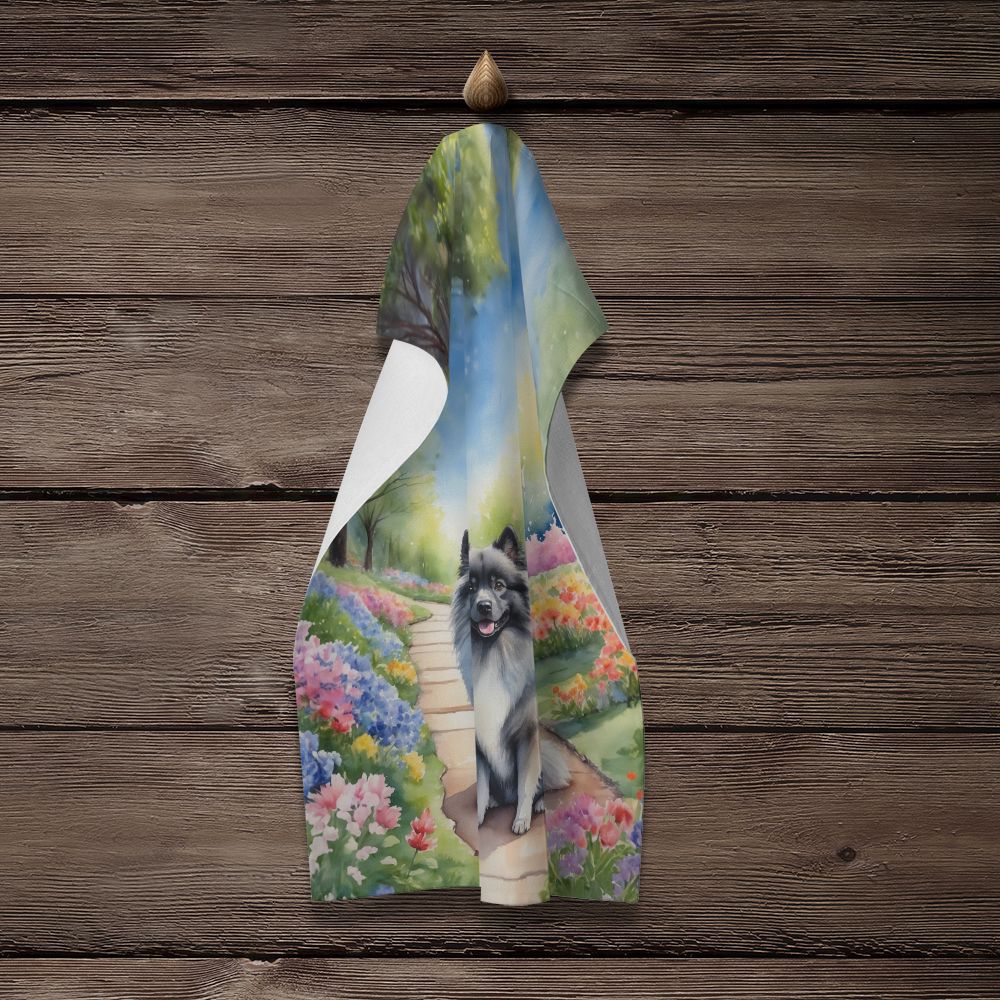 Keeshond Spring Path Kitchen Towel Dish Cloths Guest Hand Towel Decorative Bathroom Towel for Face,Tea, Dishcloth, Kitchen and Bath