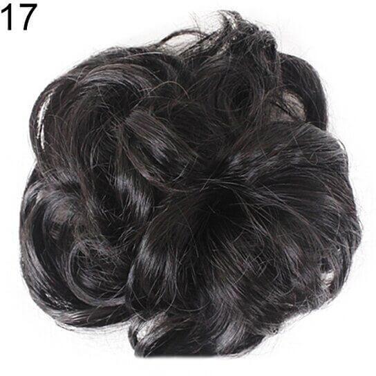 Women Hair Bun Extension Wavy Curly Messy Donut Chignons Wig Hairpiece - Clothes For Her Online Store