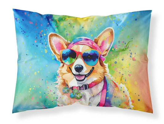 Corgi Hippie Dawg Standard Pillowcase Lightweight Super Soft Easy Care Decorative Artwork Pillowcase, Standard