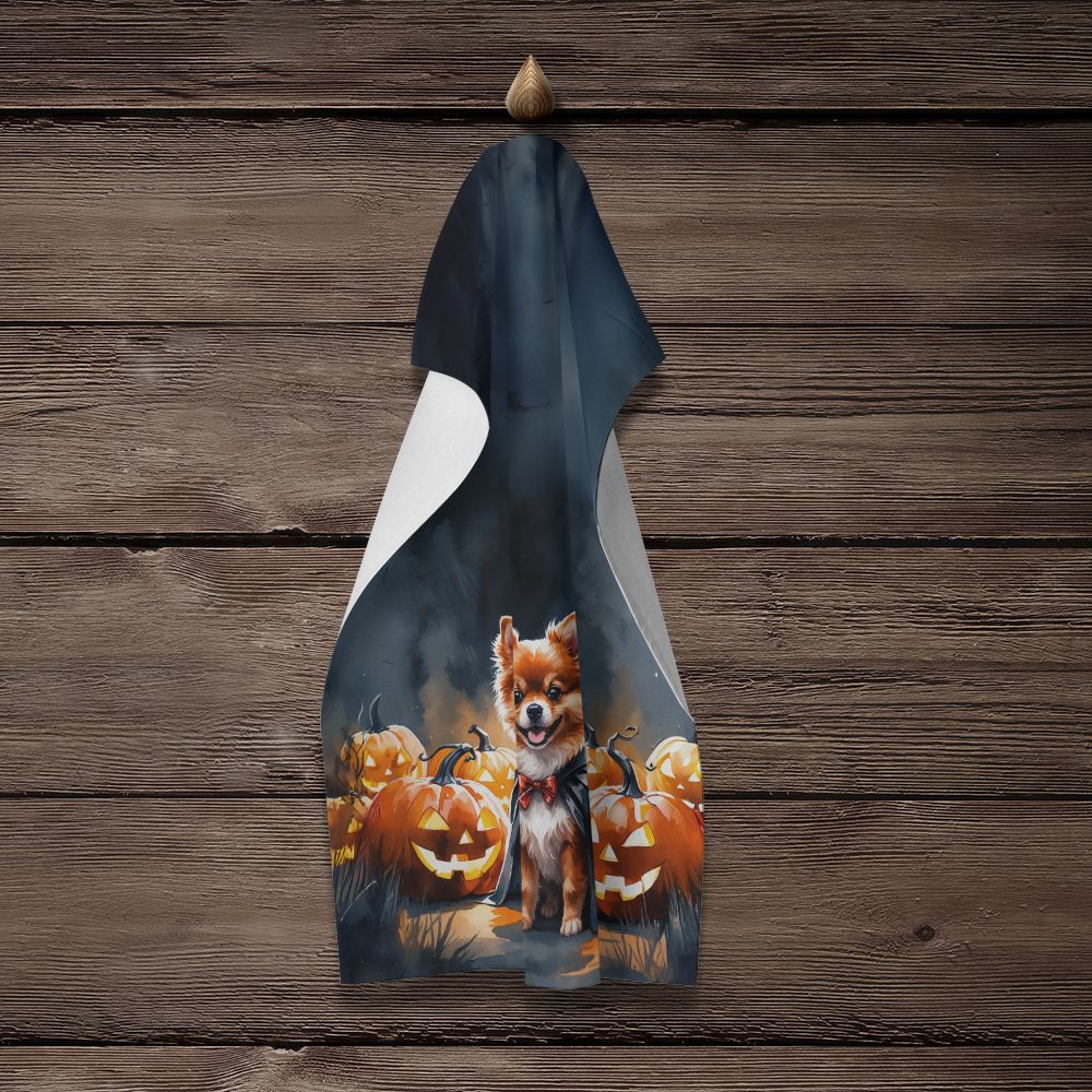Pomeranian Puppy Halloween Kitchen Towel Dish Cloths Guest Hand Towel Decorative Bathroom Towel for Face,Tea, Dishcloth, Kitchen and Bath