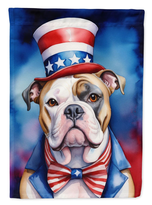American Bulldog Patriotic American Garden Flag Mailbox Flag Decorative Yard Flag Banner Outside Patio Artwork Yard Flower Beds, Garden Size, Multicolor