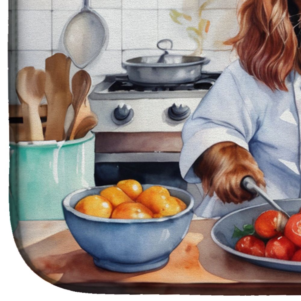 Sussex Spaniel The Chef Dish Drying Mat Absorbent Dish Drying Mat Pad for Kitchen Counter Dish Drainer Mat for Countertop, 14 x 21", Multicolor