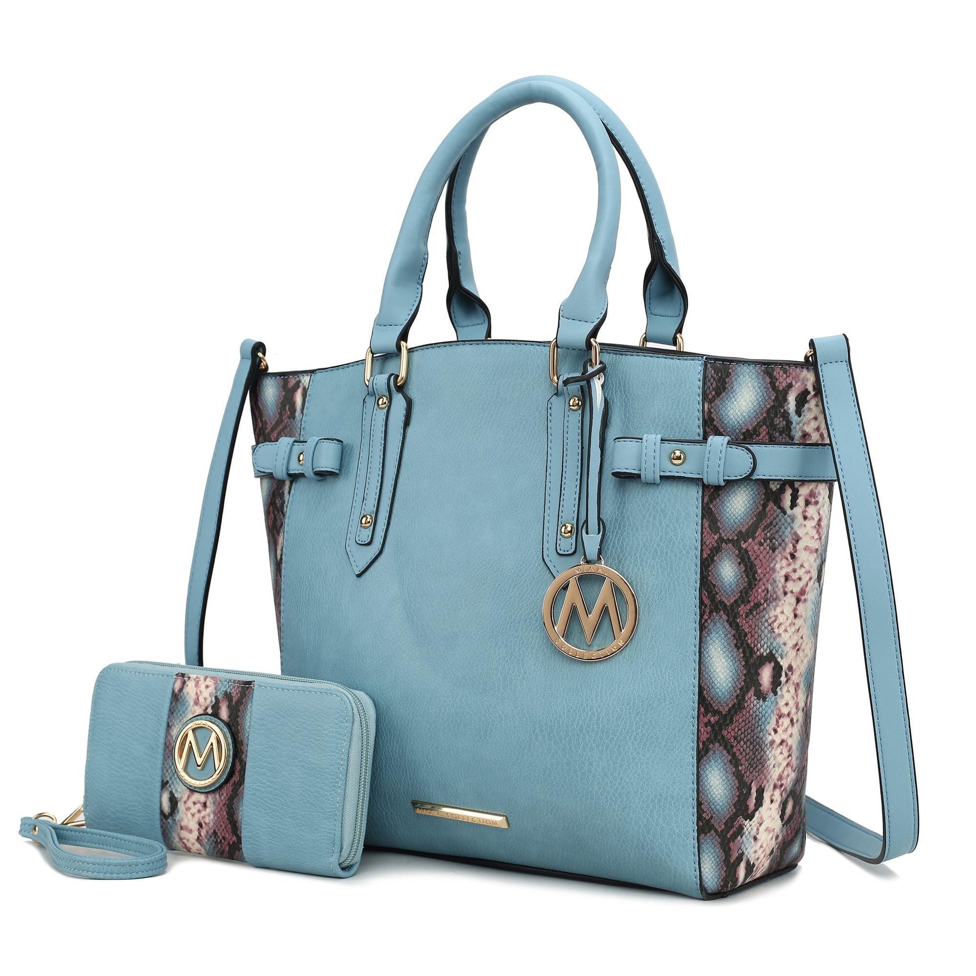 MKF Collection Joelle Faux Snake Embossed Women Tote bag with matching Wallet by Mia K