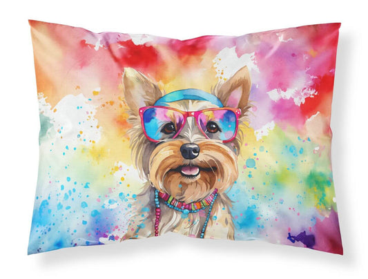 Yorkshire Terrier Hippie Dawg Standard Pillowcase Lightweight Super Soft Easy Care Decorative Artwork Pillowcase, Standard