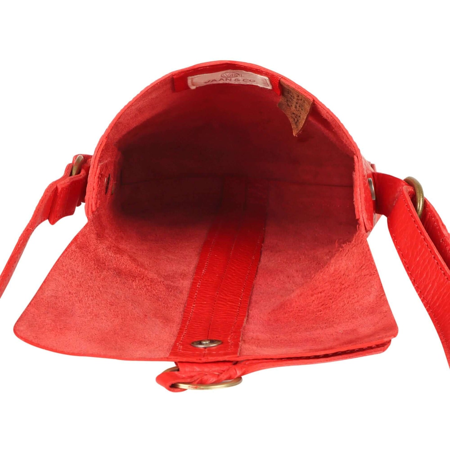 Jane Long crossbody w/ top flap & tassel - Vibrant Red