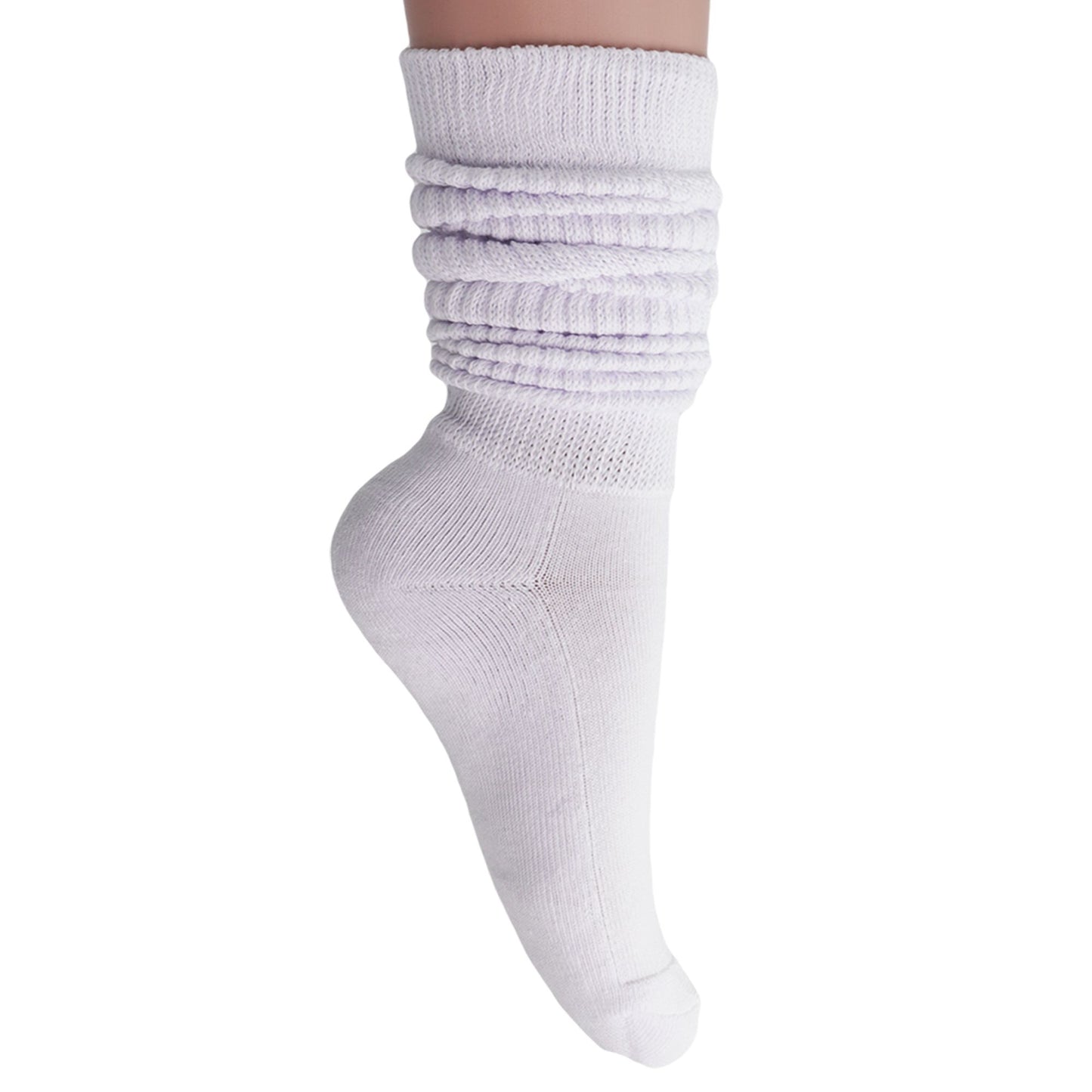Women's Extra Long Slouch Scrunch Socks Knee High, Cotton Blend, Pack of 2, Fits Shoe Sizes 5-10, 80s Style, 28 Colors