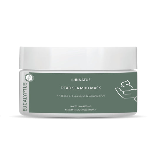 Dead Sea Mud Mask with Eucalyptus Oil – 4oz Detoxifying & Purifying Face Mask – Infused with Rosemary, Peppermint & Spearmint Oils for Acne Control & Skin Refreshment "