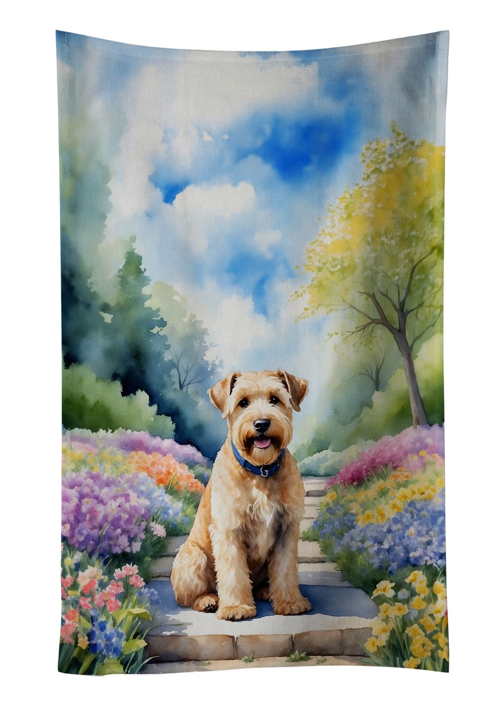 Wheaten Terrier Spring Path Kitchen Towel Dish Cloths Guest Hand Towel Decorative Bathroom Towel for Face,Tea, Dishcloth, Kitchen and Bath