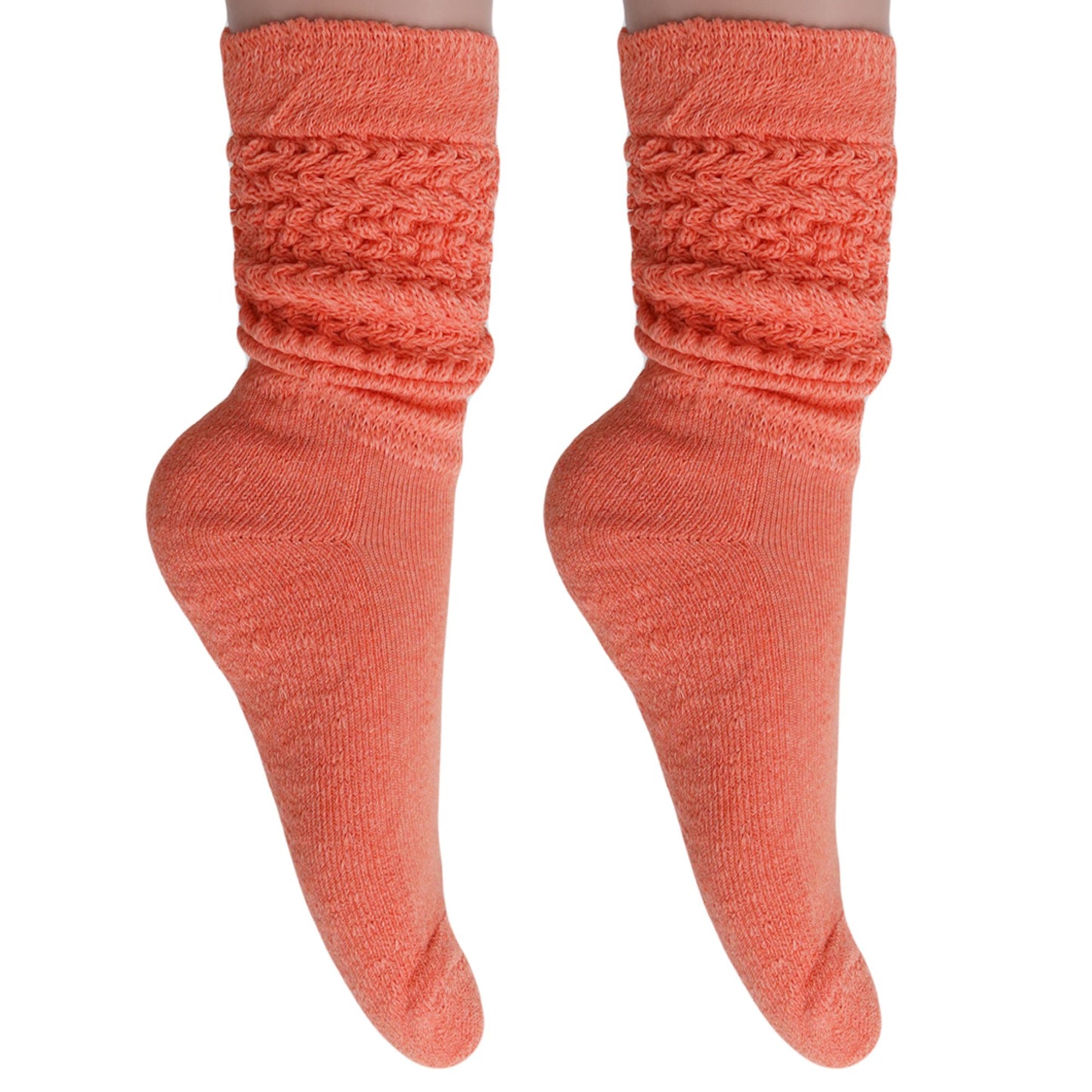Women's Extra Long Slouch Scrunch Socks Knee High, Cotton Blend, Pack of 2, Fits Shoe Sizes 5-10, 80s Style, 28 Colors