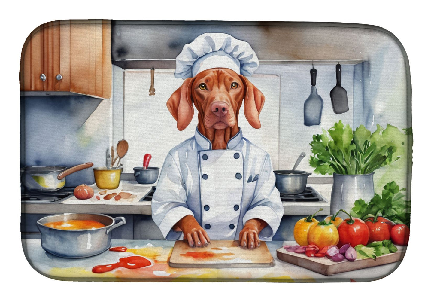 Vizsla The Chef Dish Drying Mat Absorbent Dish Drying Mat Pad for Kitchen Counter Dish Drainer Mat for Countertop, 14 x 21", Multicolor
