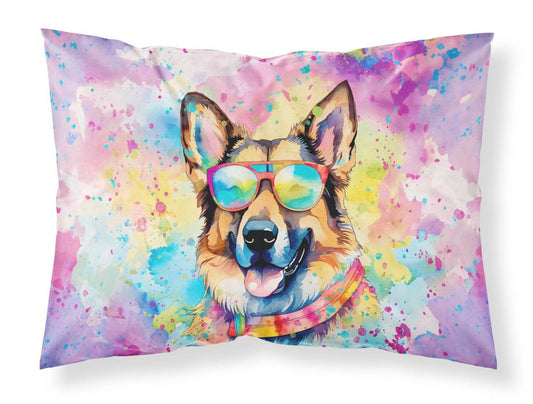 German Shepherd Hippie Dawg Standard Pillowcase Lightweight Super Soft Easy Care Decorative Artwork Pillowcase, Standard