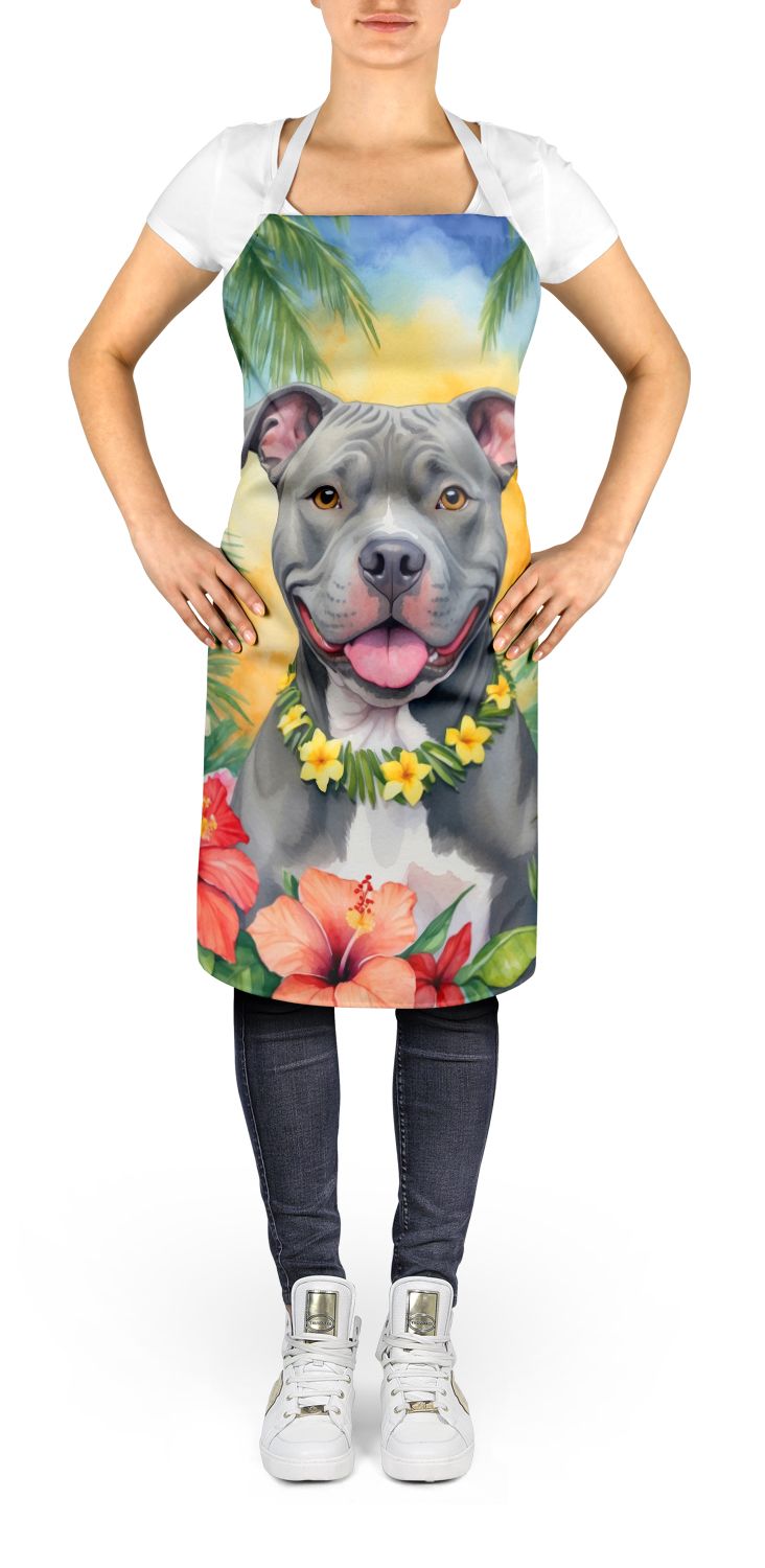 NEW Pit Bull Terrier Luau Apron Cooking Kitchen Server Baking Crafts Gardening for Adult Women Men, Unisex, Large, Multicolor