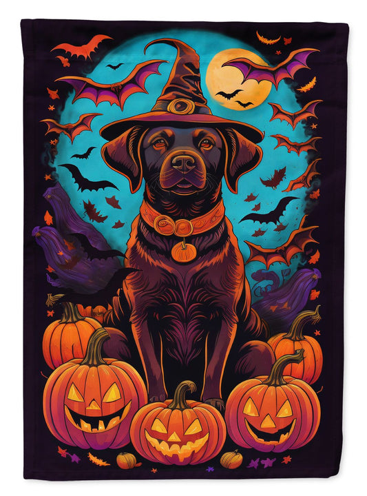 Chocolate Labrador Retriever Witchy Halloween Garden Flag Mailbox Flag Decorative Yard Flag Banner Outside Patio Artwork Yard Flower Beds, Garden Size, Multicolor