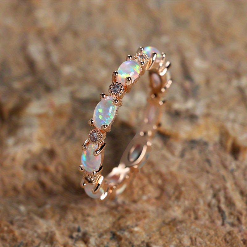 Ring Of Opal Engagement Wedding Valentine's Gift Women's Exquisite Jewelry Trendy Accessories