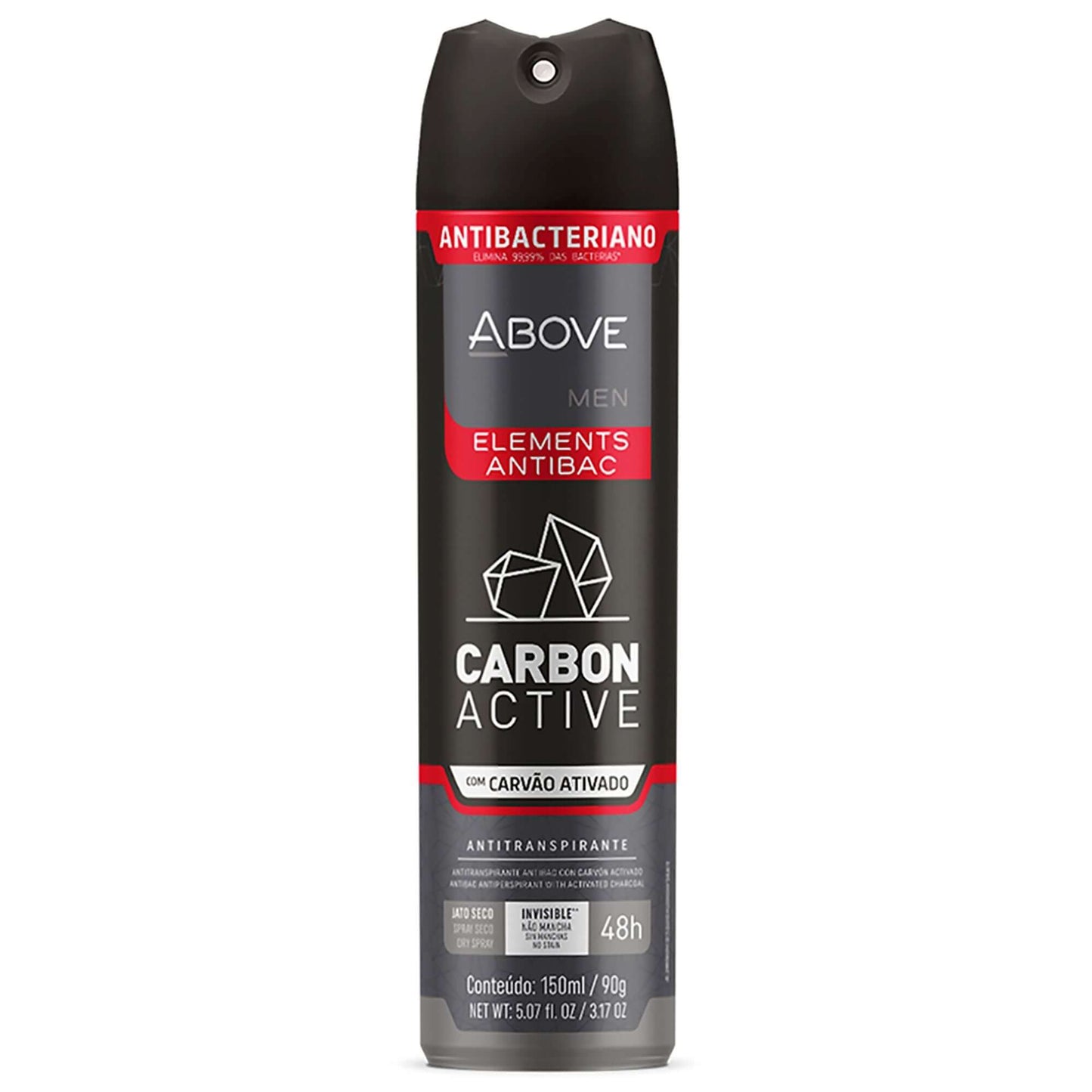 ABOVE Carbon Active - 48 Hours Elements Antiperspirant Deodorant Spray for Men - Mint, Mandarin, and Orange - Protects Against Sweat and Body Odor - Stain, Cruelty, and Alcohol Free - 3.17 oz