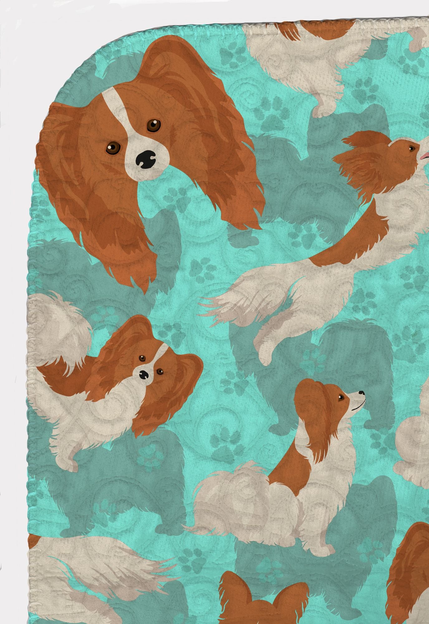 Red and White Papillon Quilted Blanket 50x60 Artwork Pattern Quilted Throw Blanket for Bed, Couch, Sofa, Soft and Lightweight