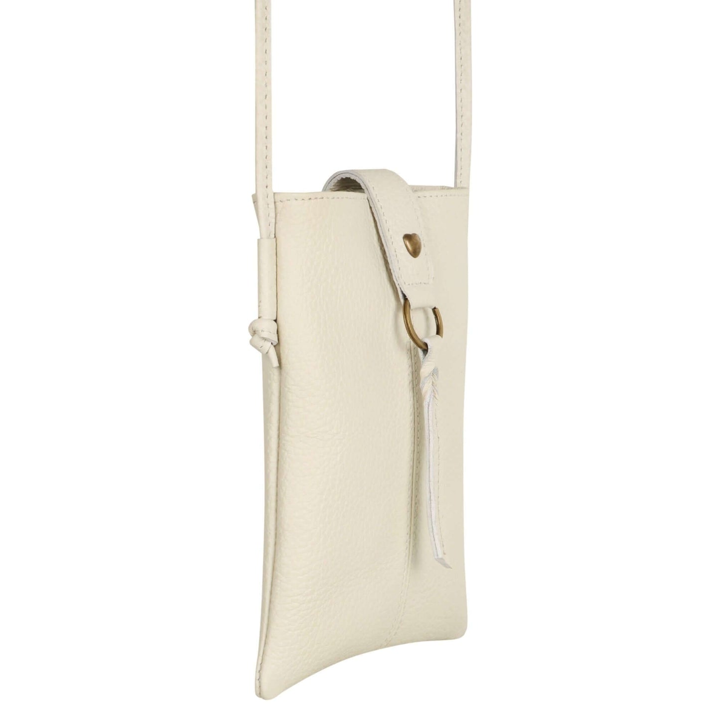 Jennie Small crossbody bag w/ slim strap closure & tassel - Cream White