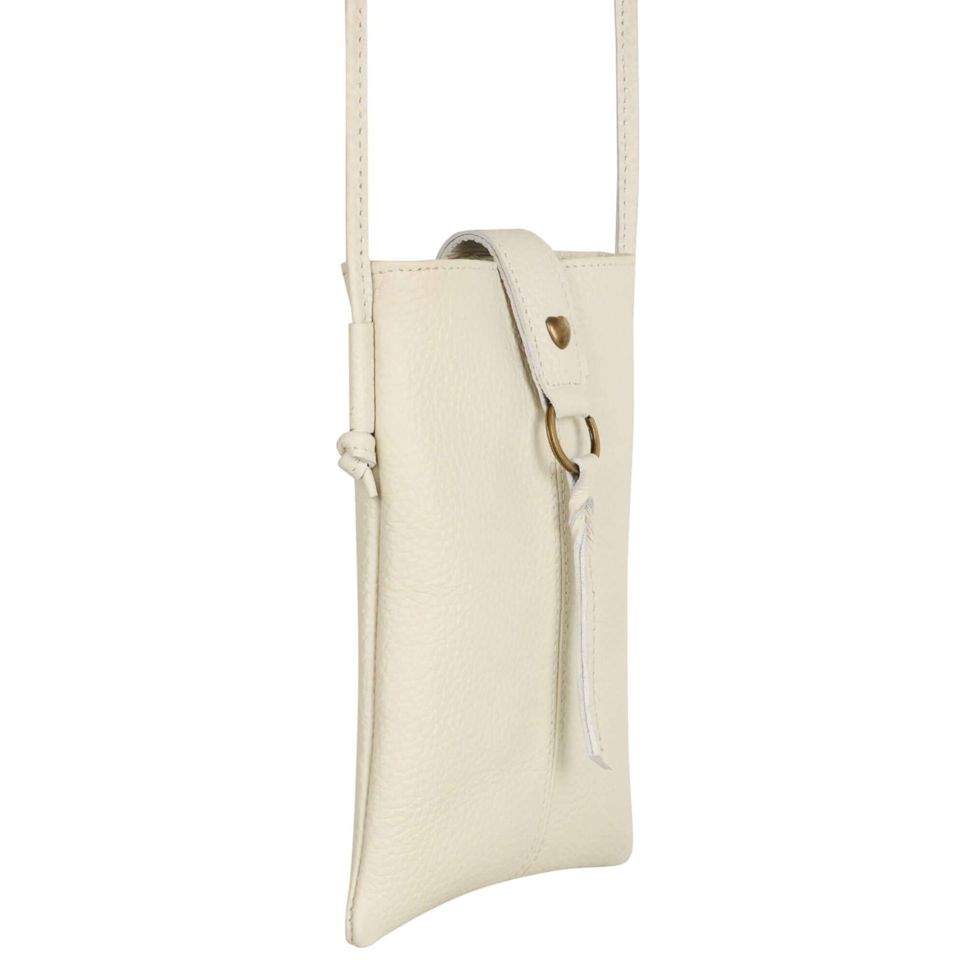 Jennie Small crossbody bag w/ slim strap closure & tassel - Cream White