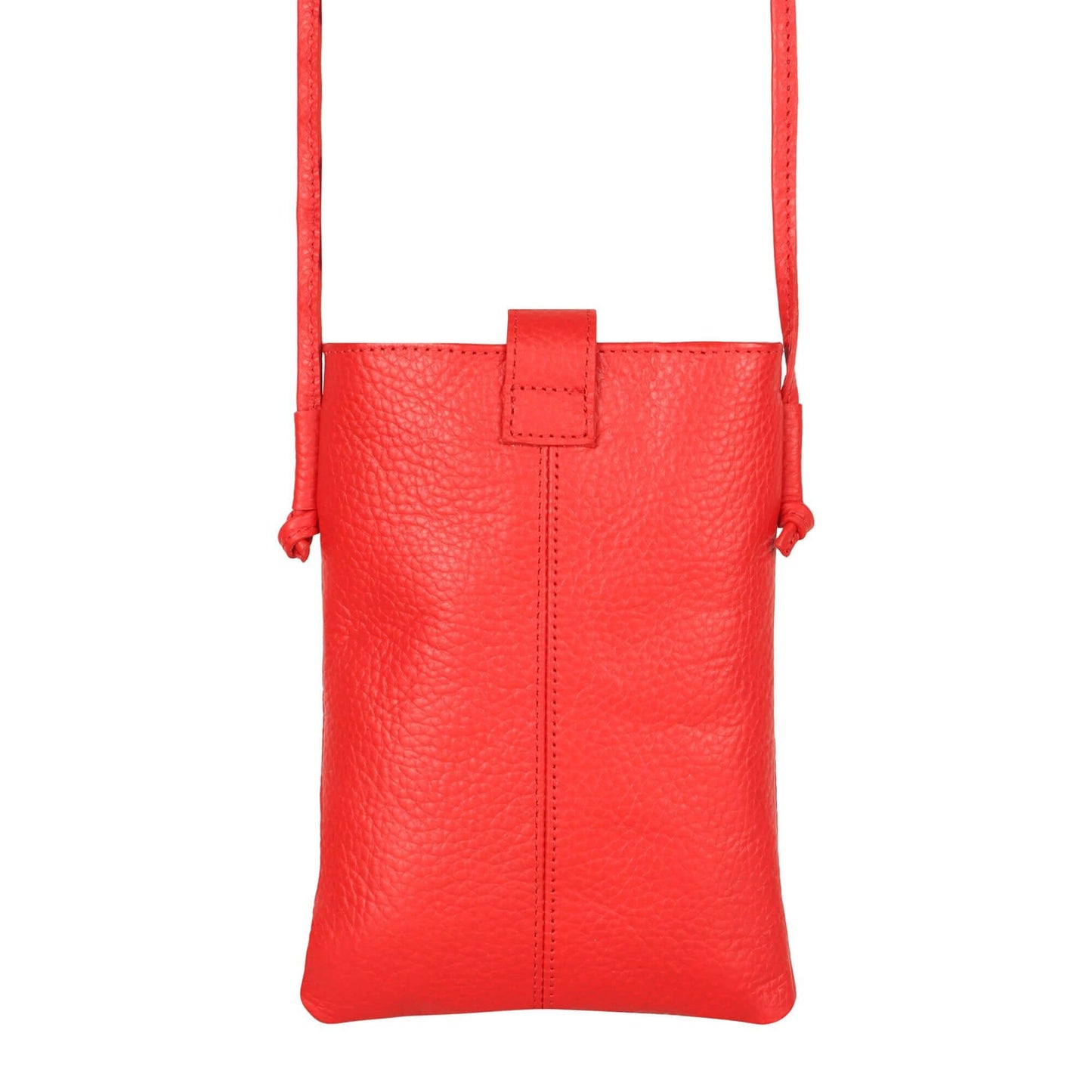 Jennie Small crossbody bag w/ slim strap closure & tassel - Vibrant Red
