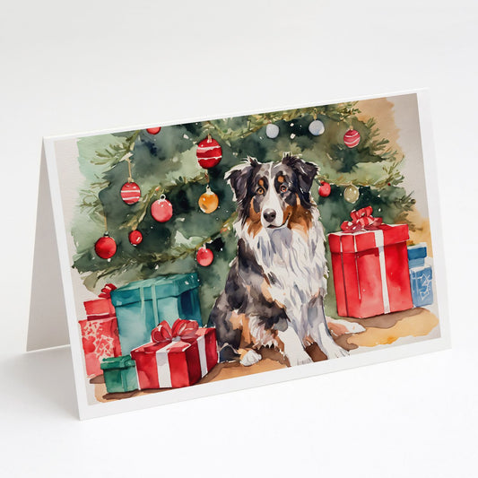 Australian Shepherd Christmas Greeting Cards Pack of 8 Blank Cards with Envelopes Whimsical A7 Size 5x7 Blank Note Cards