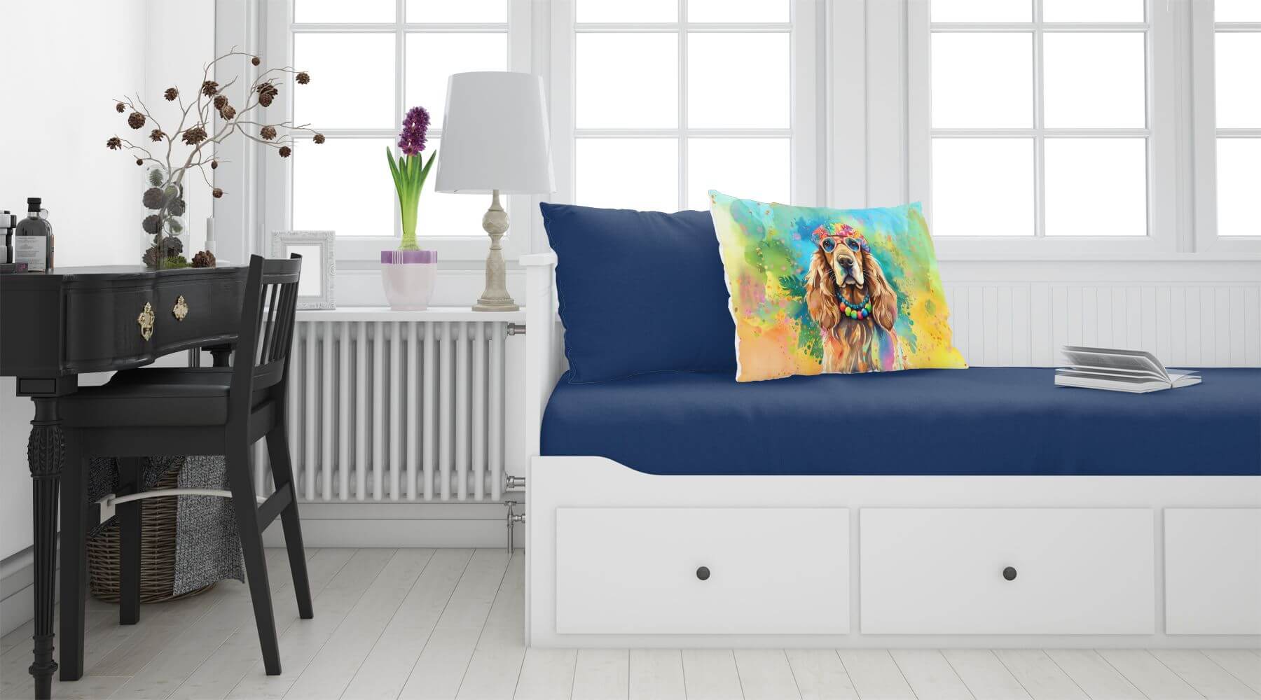 Cocker Spaniel Hippie Dawg Standard Pillowcase Lightweight Super Soft Easy Care Decorative Artwork Pillowcase, Standard