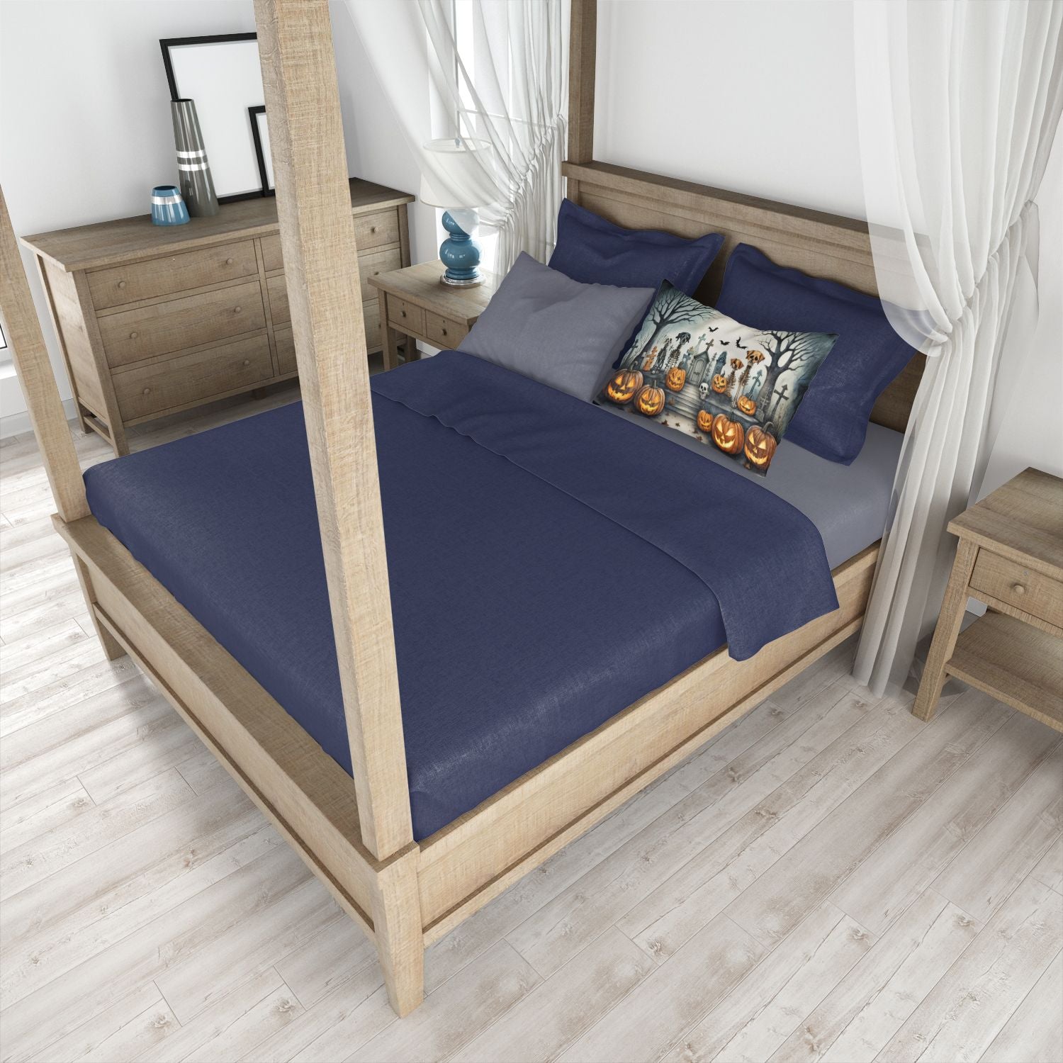 Pet Cemetery Spooky Halloween Standard Pillowcase Lightweight Super Soft Easy Care Decorative Artwork Pillowcase, Standard