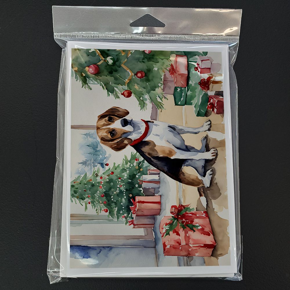 Beagle Christmas Greeting Cards Pack of 8 Blank Cards with Envelopes Whimsical A7 Size 5x7 Blank Note Cards
