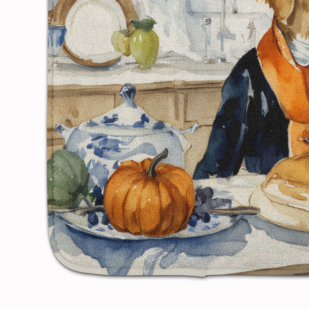 Golden Retriever Fall Kitchen Pumpkins Memory Foam Kitchen Mat Machine Washable Anti-Fatigue Mat Cushion Comfort Bath Mat or Kitchen Rug