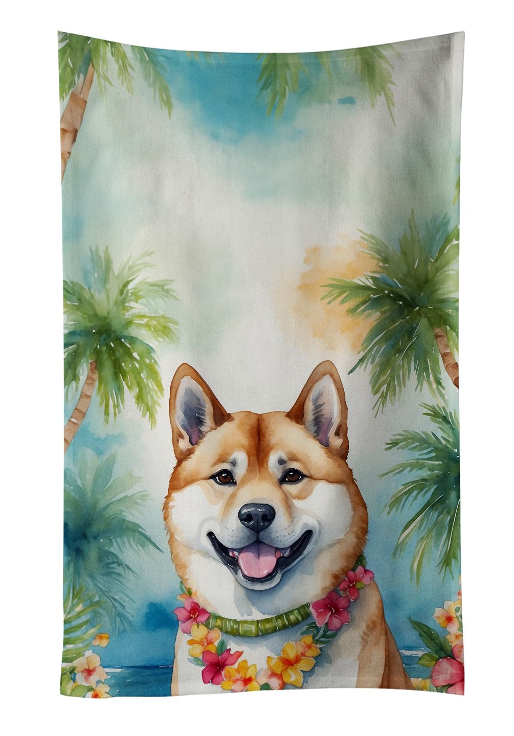 Akita Luau Kitchen Towel Dish Cloths Guest Hand Towel Decorative Bathroom Towel for Face,Tea, Dishcloth, Kitchen and Bath