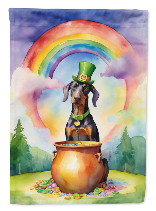 Doberman Pinscher St Patrick's Day Garden Flag Mailbox Flag Decorative Yard Flag Banner Outside Patio Artwork Yard Flower Beds, Garden Size, Multicolor