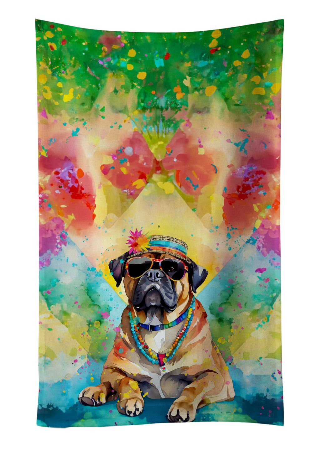 Cane Corso Hippie Dawg Kitchen Towel Dish Cloths Guest Hand Towel Decorative Bathroom Towel for Face,Tea, Dishcloth, Kitchen and Bath