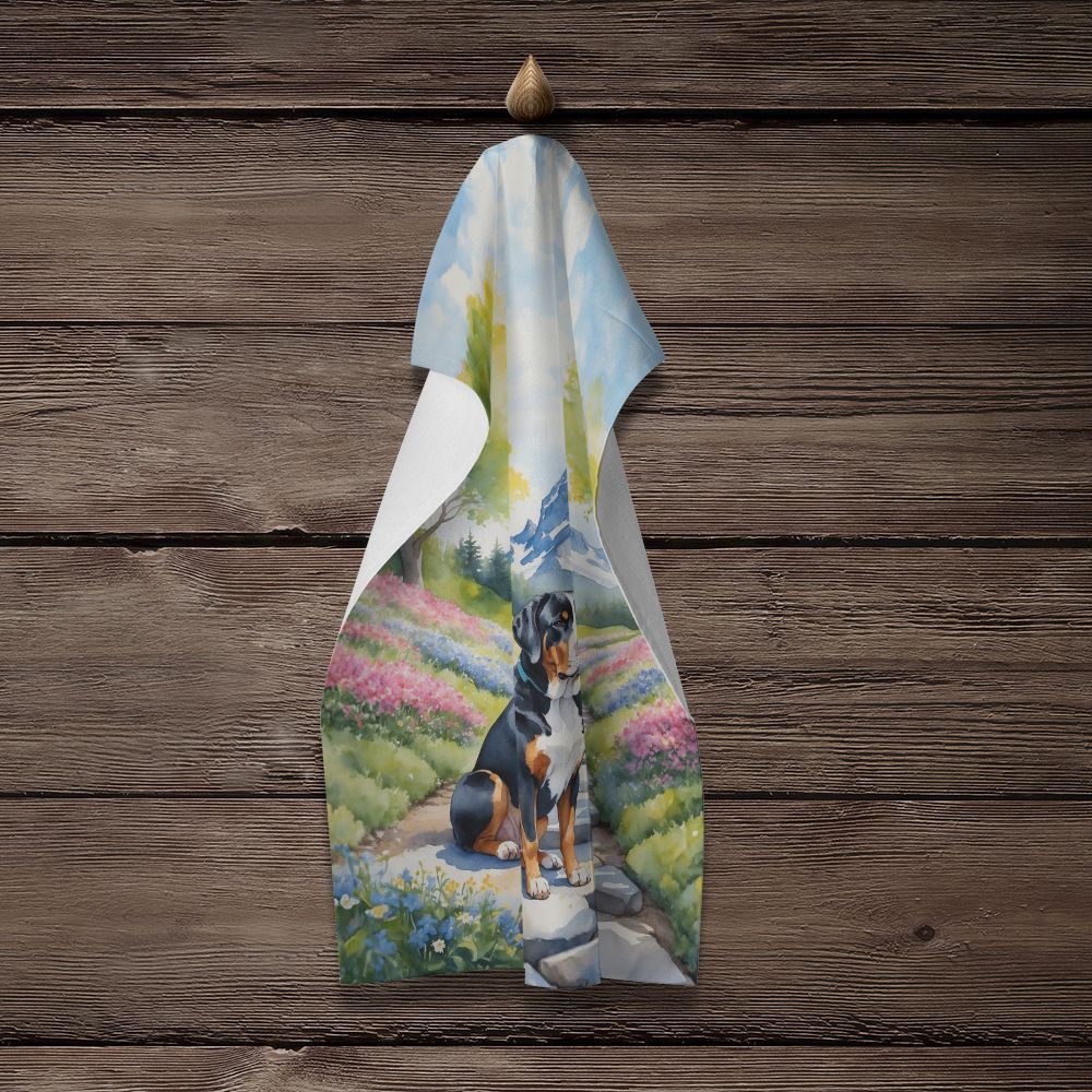Greater Swiss Mountain Dog Spring Path Kitchen Towel Dish Cloths Guest Hand Towel Decorative Bathroom Towel for Face,Tea, Dishcloth, Kitchen and Bath