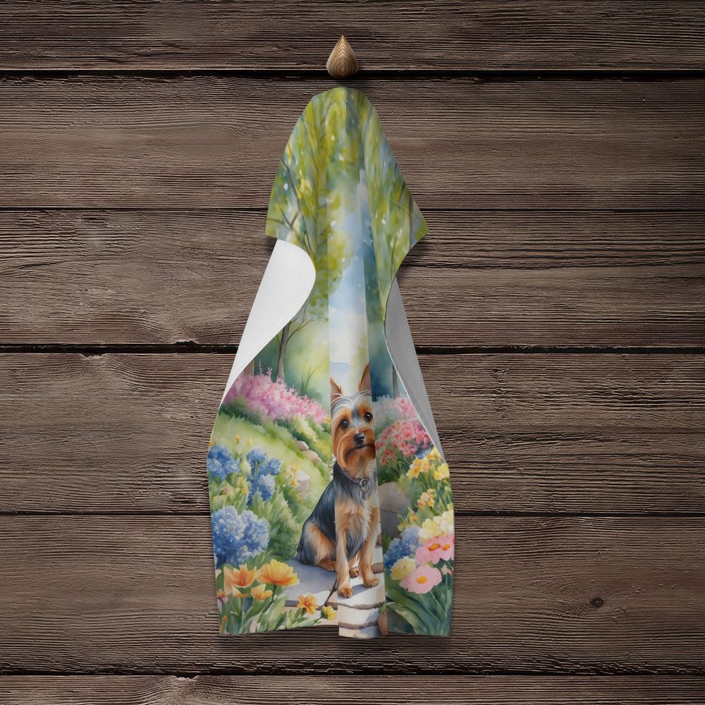 Silky Terrier Spring Path Kitchen Towel Dish Cloths Guest Hand Towel Decorative Bathroom Towel for Face,Tea, Dishcloth, Kitchen and Bath