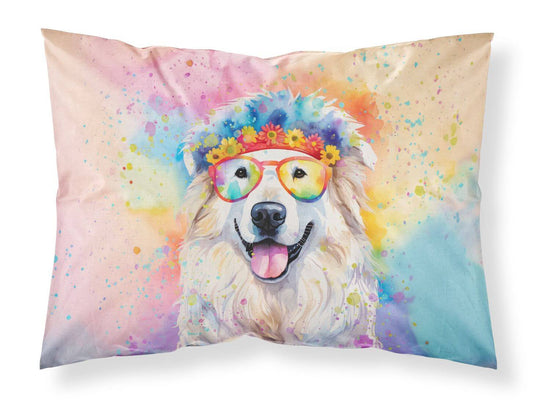 Great Pyrenees Hippie Dawg Standard Pillowcase Lightweight Super Soft Easy Care Decorative Artwork Pillowcase, Standard