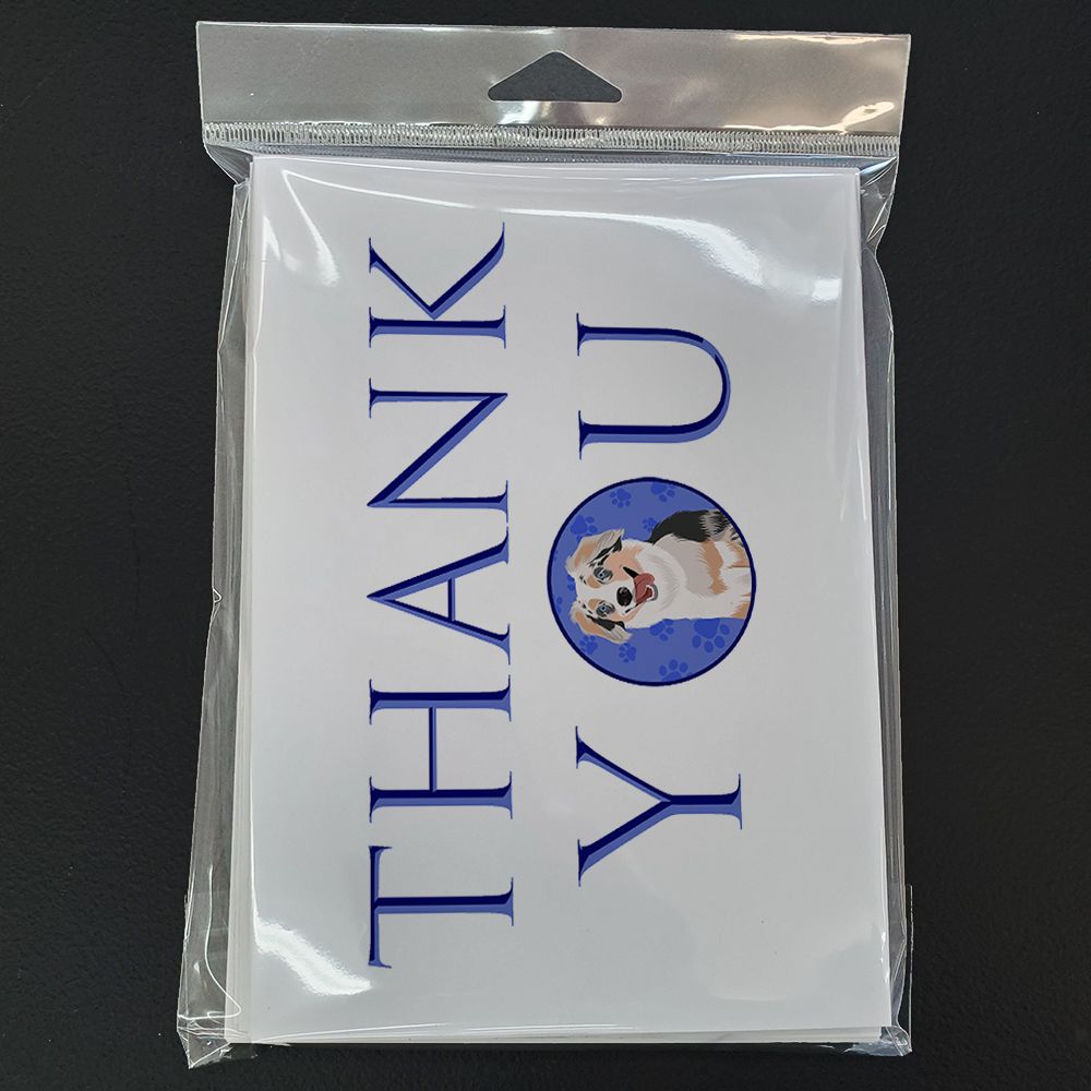 Australian Shepherd Blue Merle Puppy #1 Thank You Greeting Cards Pack of 8 Blank Cards with Envelopes Whimsical A7 Size 5x7 Blank Note Cards - Clothes For Her Online Store