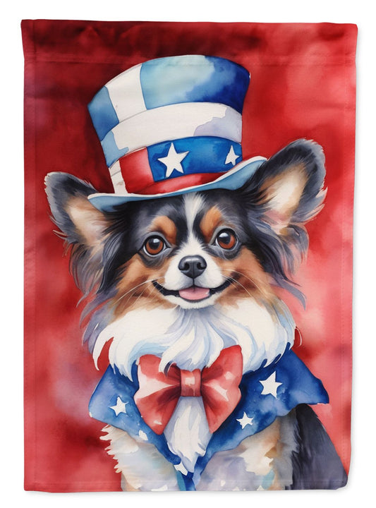Papillon Patriotic American House Flag Large Porch Sleeve Pole Decorative Outside Yard Banner Artwork Wall Hanging, Polyester, House Size, Multicolor