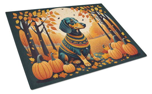 NEW Dachshund Fall Glass Cutting Board Decorative Tempered Glass Kitchen Cutting and Serving Board Large Size Chopping Board