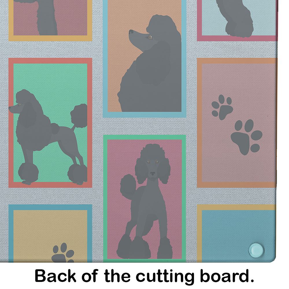 NEW Lots of Black Standard Poodle Glass Cutting Board Decorative Tempered Glass Kitchen Cutting and Serving Board Large Size Chopping Board