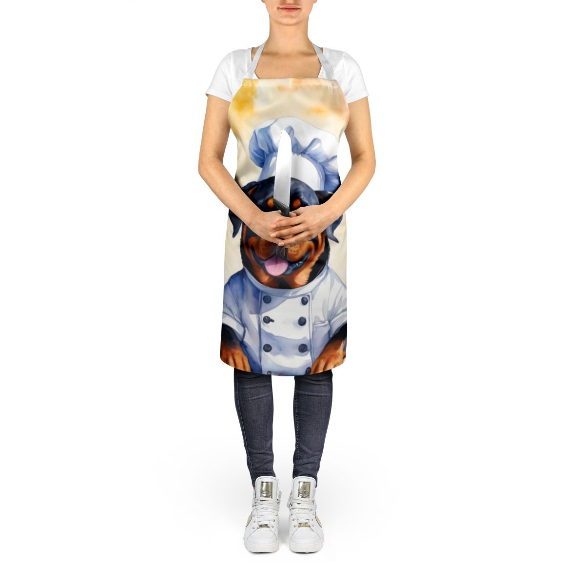 Rottweiler The Chef Apron Cooking Kitchen Server Baking Crafts Gardening for Adult Women Men, Unisex, Large, Multicolor