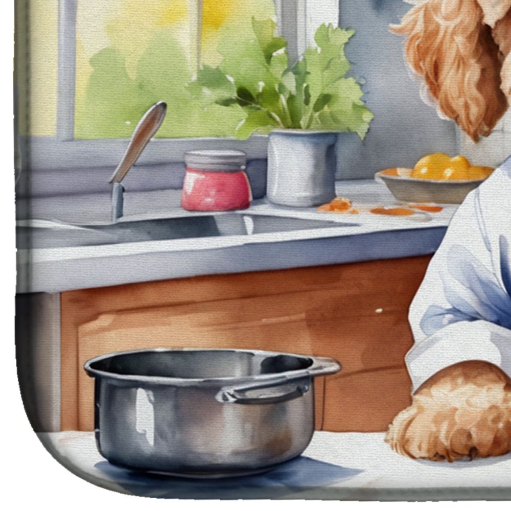 Goldendoodle The Chef Dish Drying Mat Absorbent Dish Drying Mat Pad for Kitchen Counter Dish Drainer Mat for Countertop, 14 x 21", Multicolor