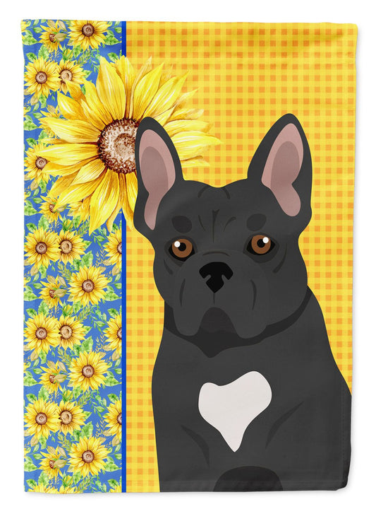 Summer Sunflowers Black French Bulldog Garden Flag Mailbox Flag Decorative Yard Flag Banner Outside Patio Artwork Yard Flower Beds, Garden Size, Multicolor