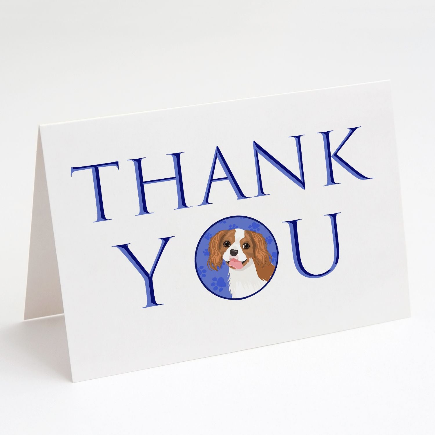 Cavalier King Charles Spaniel Blenheim #2 Thank You Greeting Cards Pack of 8 Blank Cards with Envelopes Whimsical A7 Size 5x7 Blank Note Cards