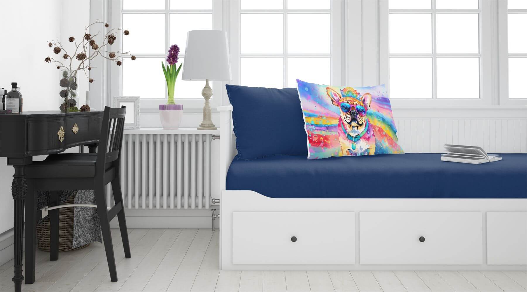 Pug Hippie Dawg Standard Pillowcase Lightweight Super Soft Easy Care Decorative Artwork Pillowcase, Standard
