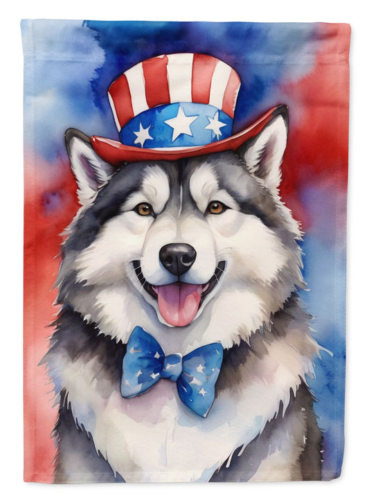 Alaskan Malamute Patriotic American Garden Flag Mailbox Flag Decorative Yard Flag Banner Outside Patio Artwork Yard Flower Beds, Garden Size, Multicolor
