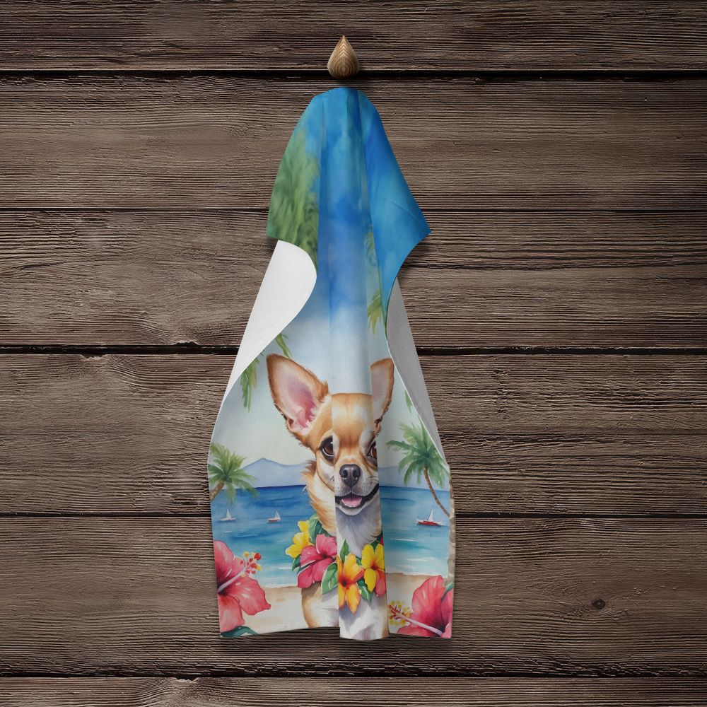 Chihuahua Luau Kitchen Towel Dish Cloths Guest Hand Towel Decorative Bathroom Towel for Face,Tea, Dishcloth, Kitchen and Bath