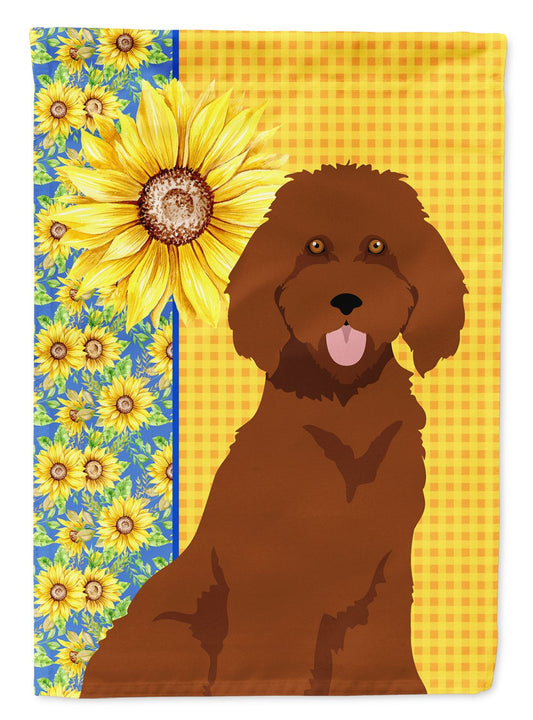 Summer Sunflowers Standard Red Poodle Garden Flag Mailbox Flag Decorative Yard Flag Banner Outside Patio Artwork Yard Flower Beds, Garden Size, Multicolor