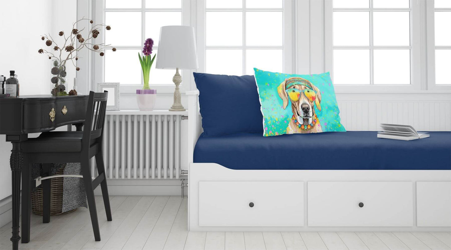 Weimaraner Hippie Dawg Standard Pillowcase Lightweight Super Soft Easy Care Decorative Artwork Pillowcase, Standard