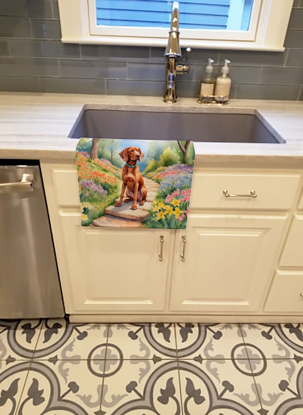 Vizsla Spring Path Kitchen Towel Dish Cloths Guest Hand Towel Decorative Bathroom Towel for Face,Tea, Dishcloth, Kitchen and Bath